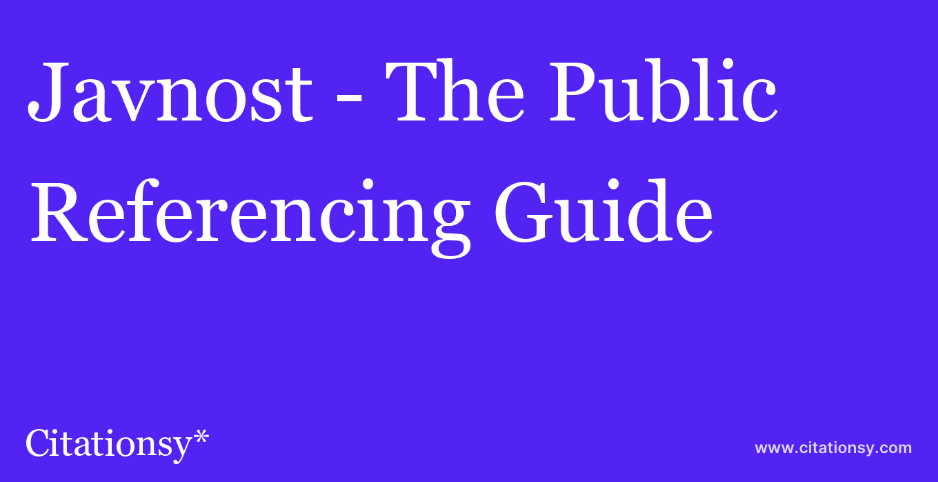 cite Javnost - The Public  — Referencing Guide